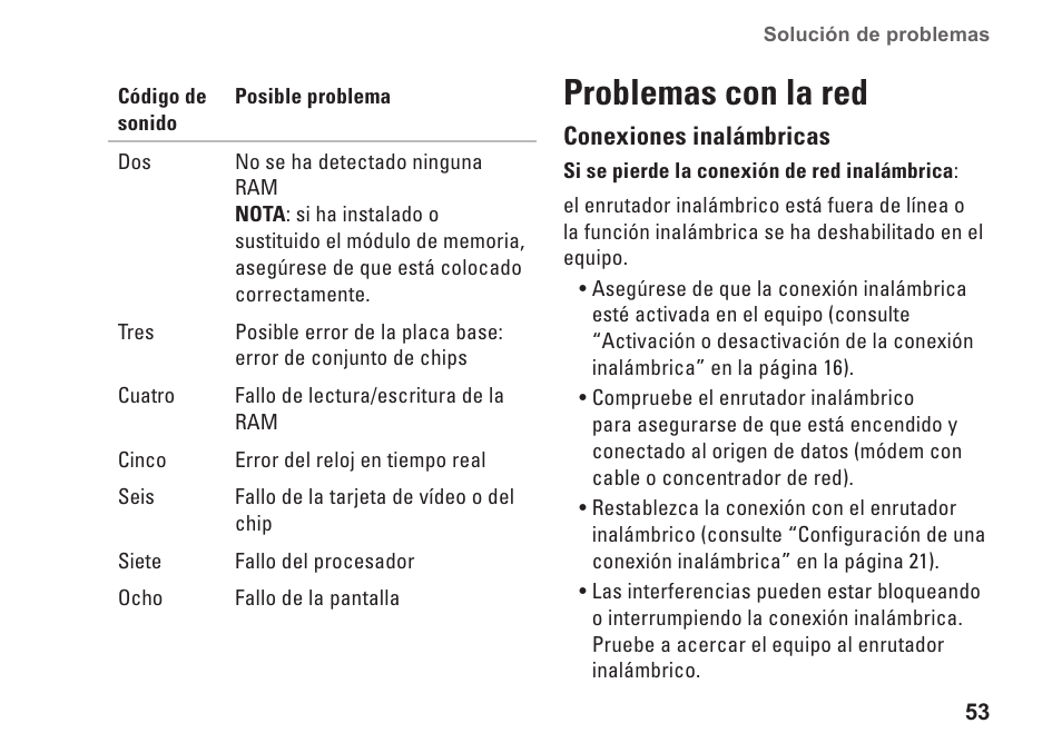 Problemas con la red | Dell Inspiron 15 (M5010, Early 2010) User Manual | Page 55 / 112