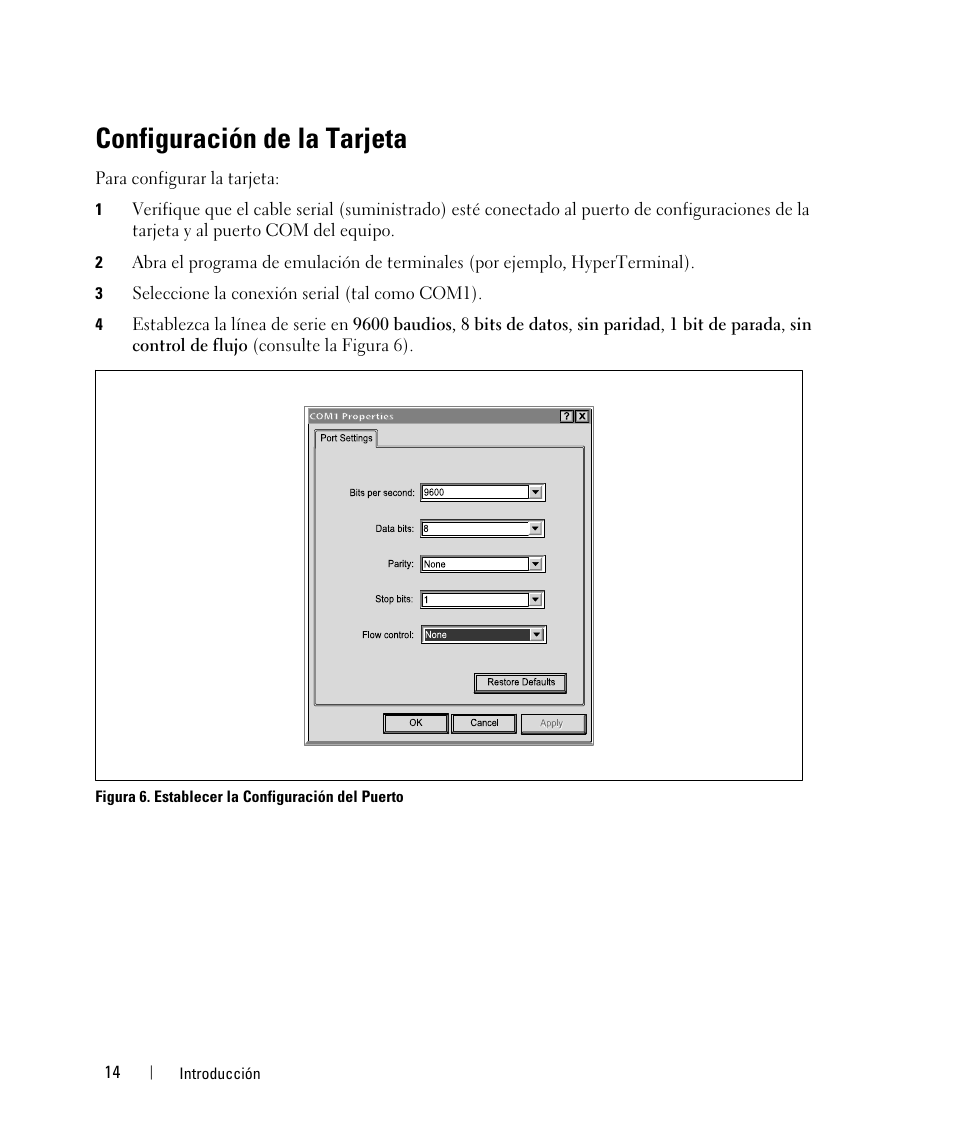 Configuración de la tarjeta | Dell UPS 4200R User Manual | Page 14 / 87