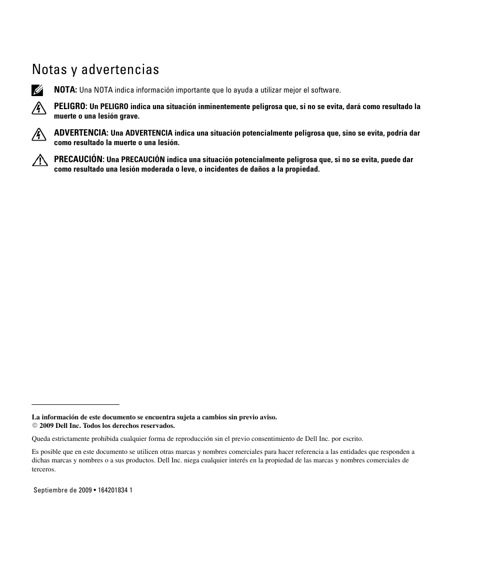 Notas y advertencias | Dell UPS 4200R User Manual | Page 2 / 87