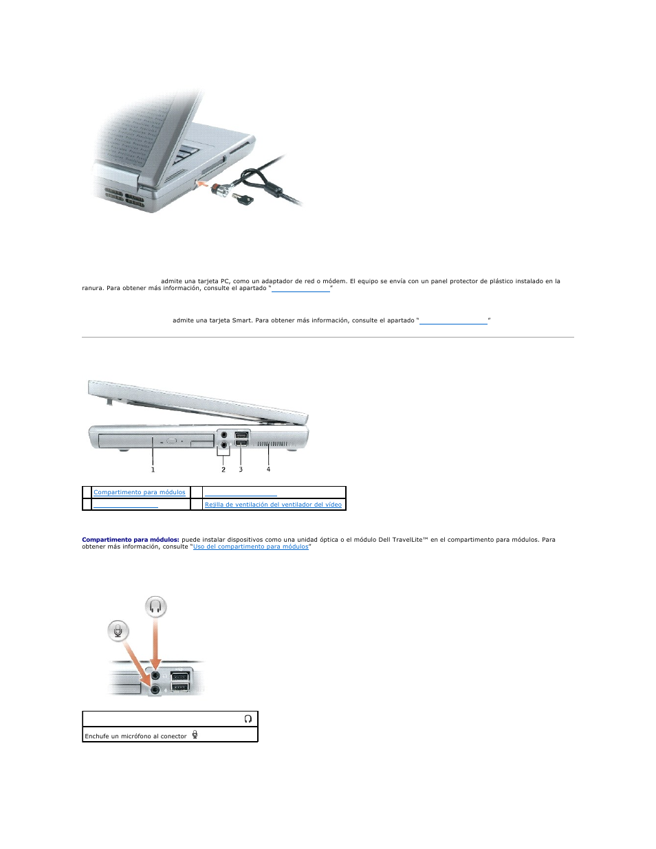 Vista lateral derecha, Ranura para tarjetas pc, Ranura para tarjetas smart | Unidad de disco duro | Dell Precision M70 User Manual | Page 5 / 122
