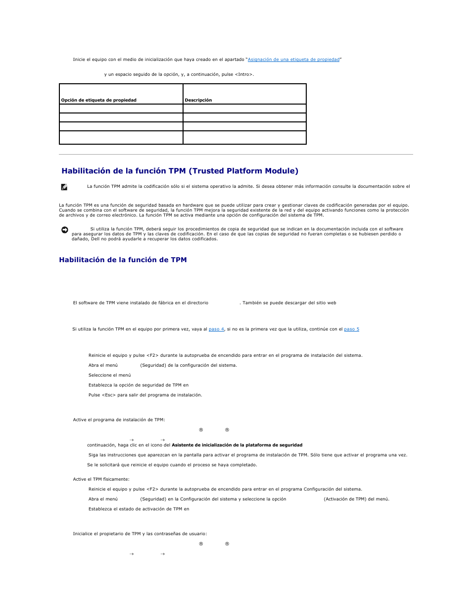 Habilitación de la función de tpm | Dell Precision M70 User Manual | Page 69 / 122