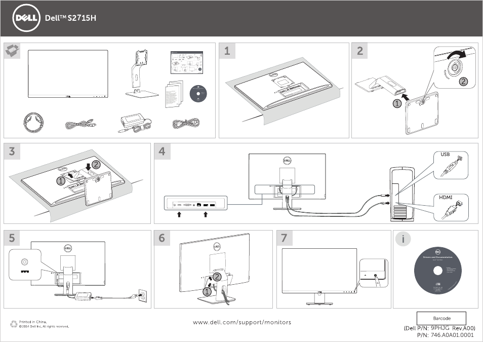 Dell S2715H Monitor User Manual | 1 page