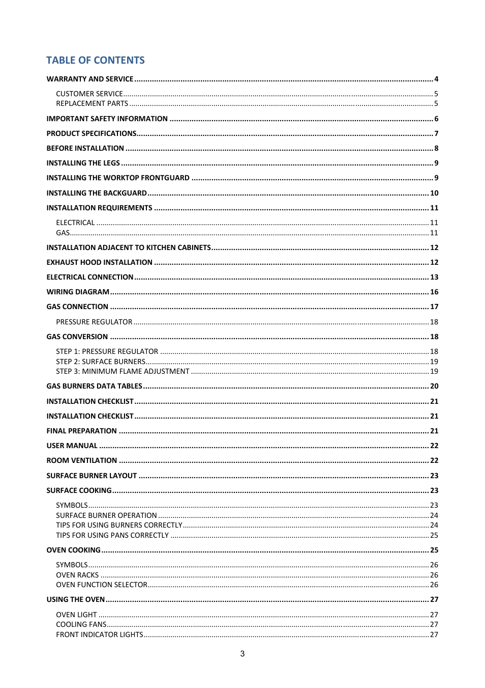 Bertazzoni X365PIRX User Manual | Page 3 / 50
