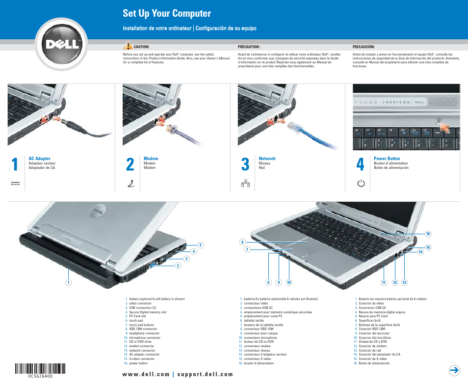 Dell Inspiron 700M User Manual | 2 pages