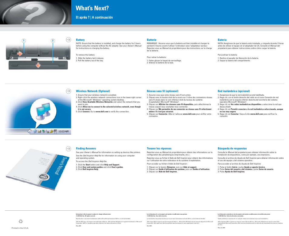 What’s next | Dell Inspiron 700M User Manual | Page 2 / 2