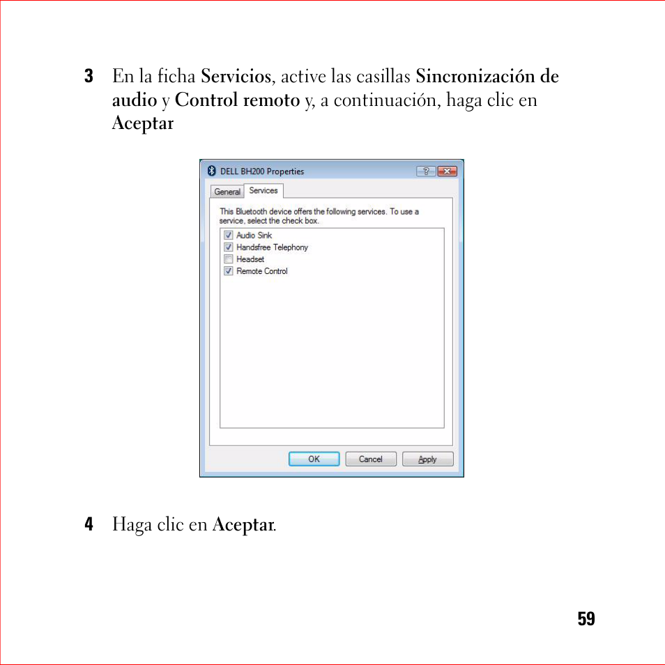 Dell BH200 Bluetooth 2.0 EDR Stereo Headset User Manual | Page 59 / 94