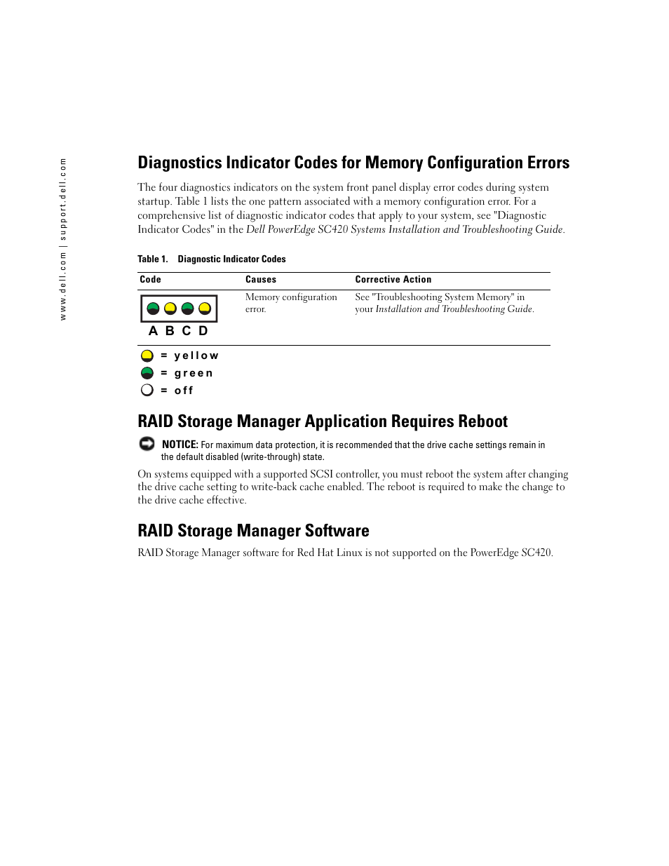 Raid storage manager application requires reboot, Raid storage manager software | Dell PowerEdge SC 420 User Manual | Page 2 / 21