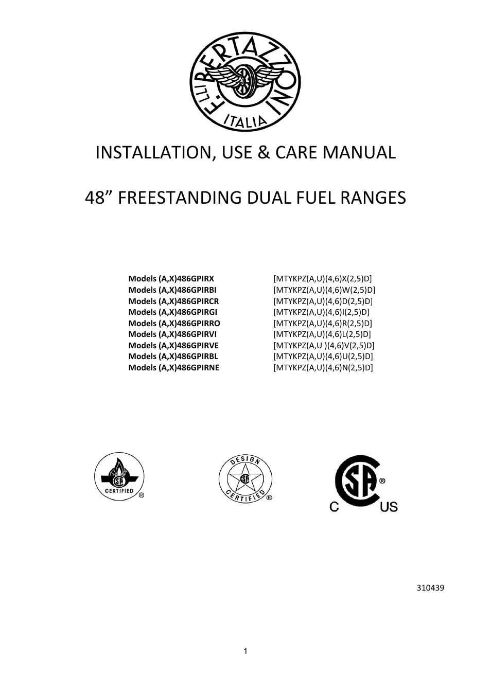 Bertazzoni (A User Manual | 52 pages