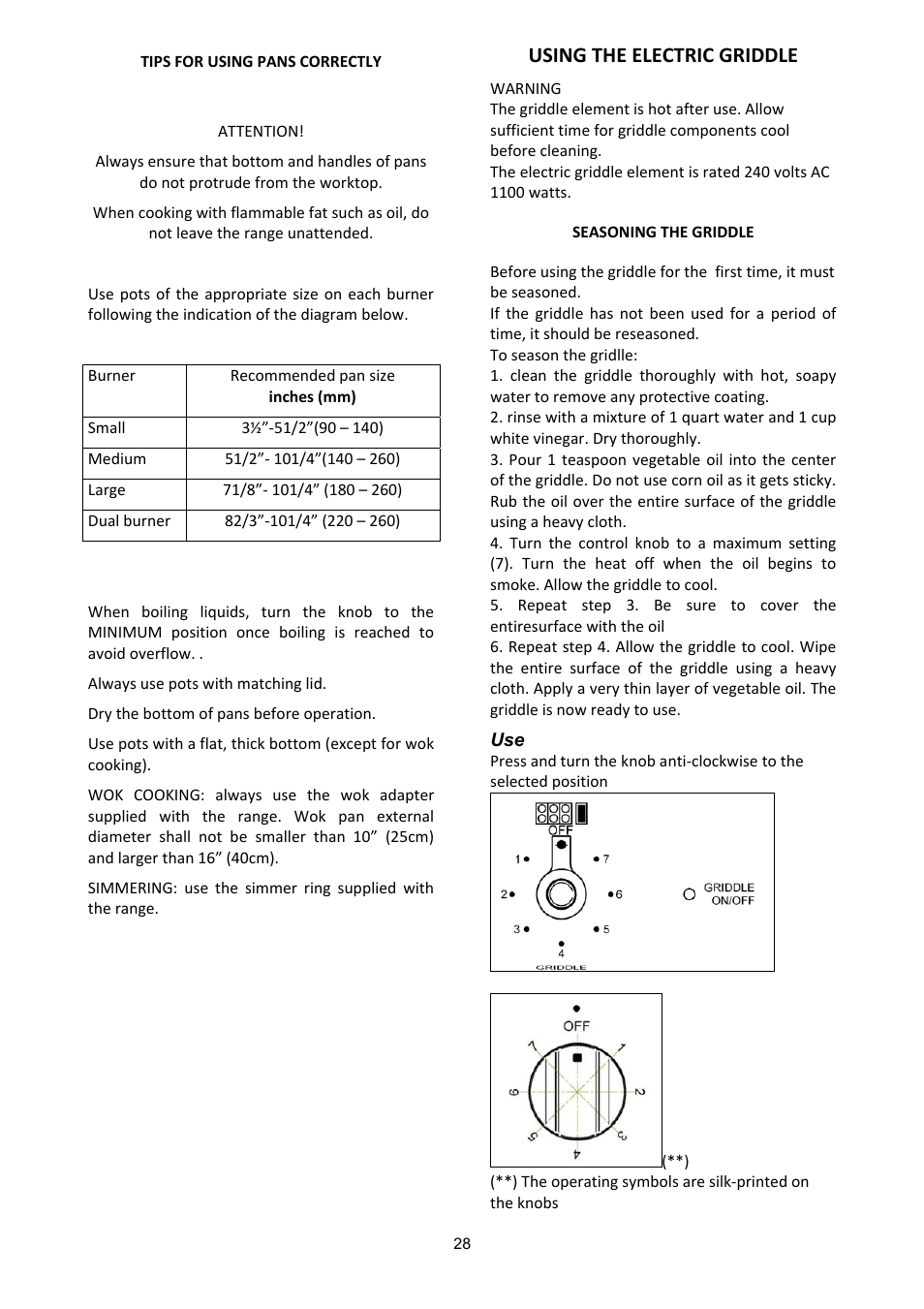 Using the electric griddle | Bertazzoni (A User Manual | Page 28 / 52