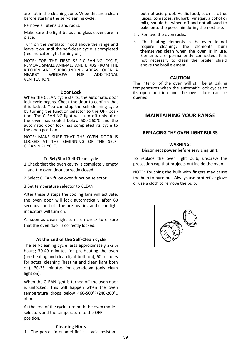 Maintaining your range | Bertazzoni (A User Manual | Page 39 / 52