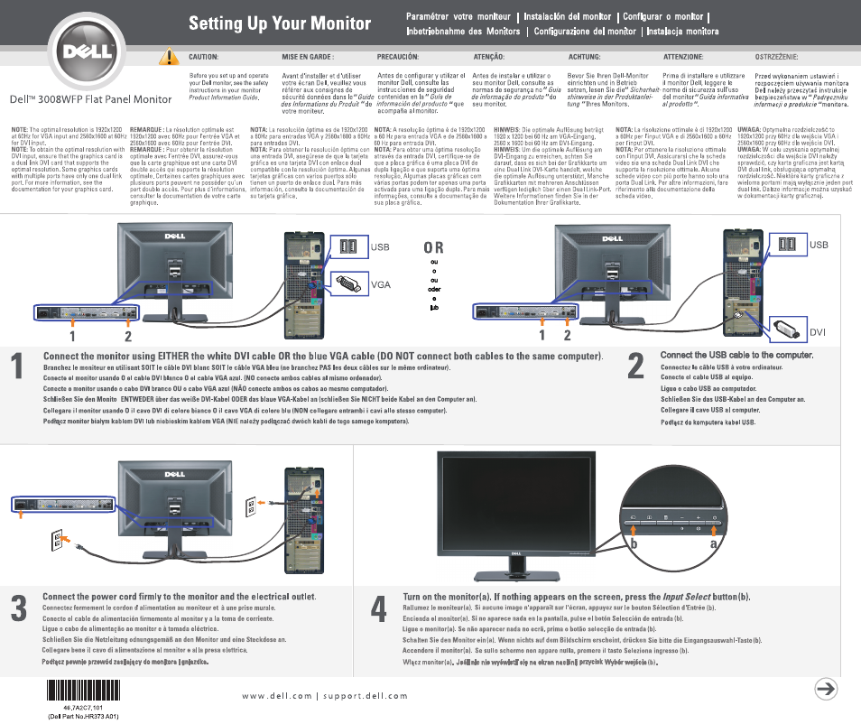 Dell 3008WFP Monitor User Manual | 2 pages
