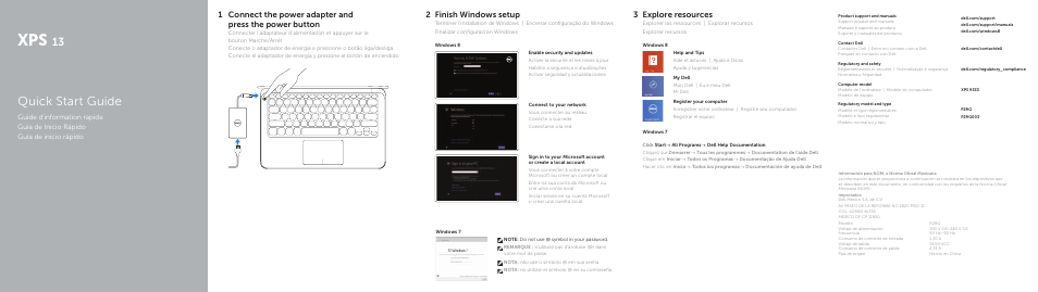 Dell XPS 13 (9333, Late 2013) User Manual | 2 pages