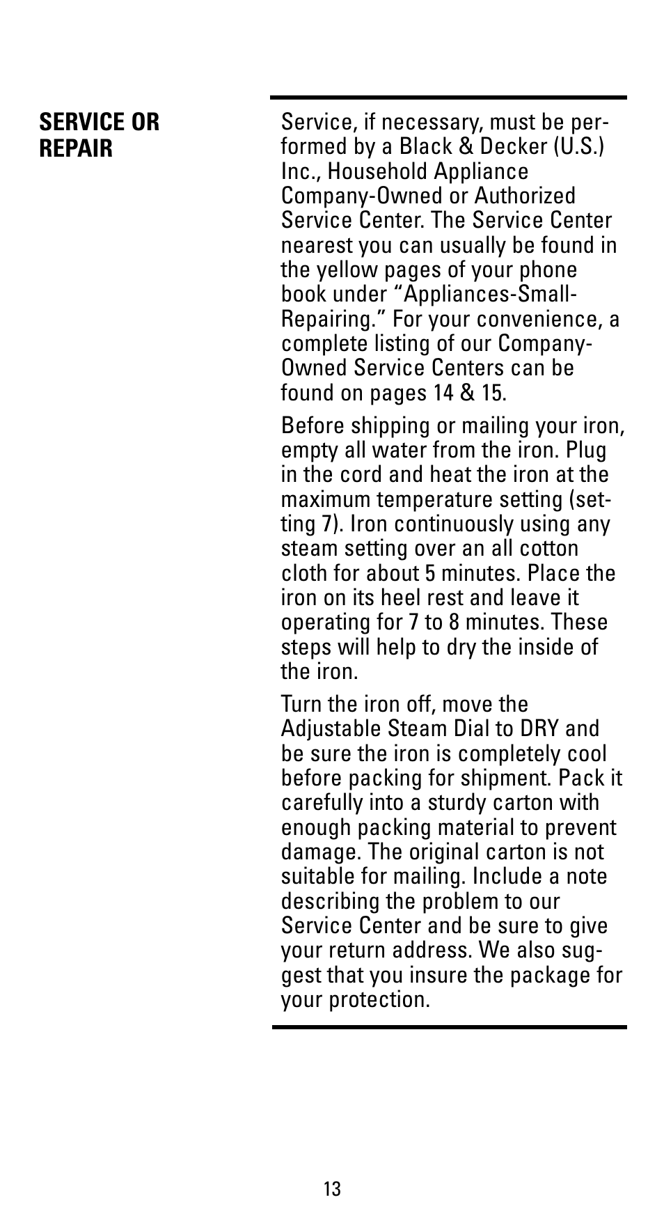 Black & Decker F499S User Manual | Page 13 / 16