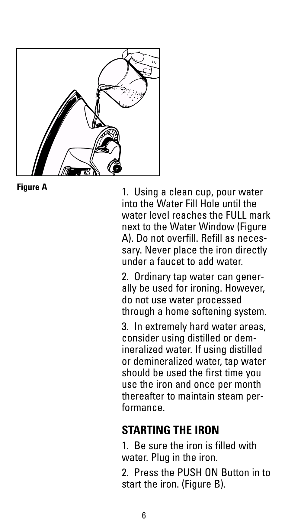 Starting the iron | Black & Decker F499S User Manual | Page 6 / 16