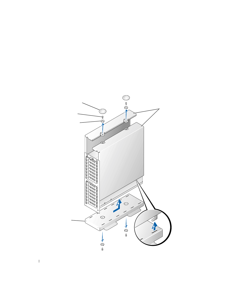 Figure 1-8, Removing the tower system cover | Dell PowerVault 221S (SCSI) User Manual | Page 16 / 110