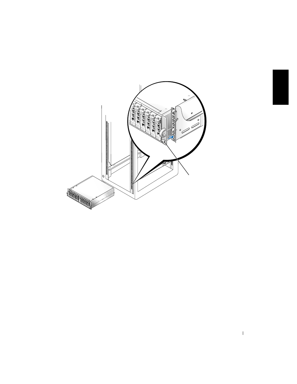 Replacing the rack doors, Figure 1-10, Installing the system in the rack | Dell PowerVault 221S (SCSI) User Manual | Page 19 / 110