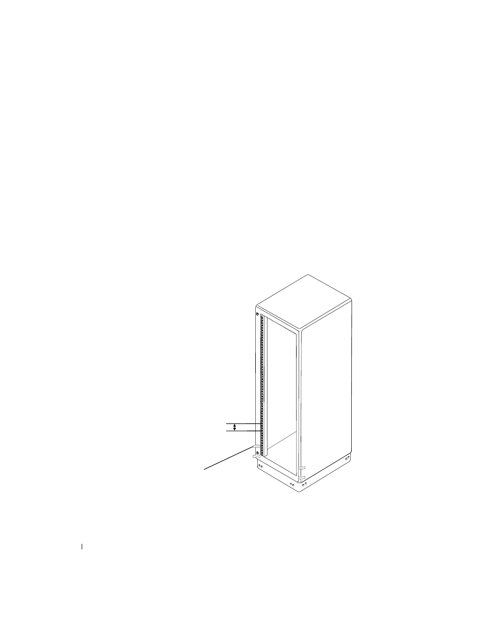 Abbildung 3-4, Markieren der vertikalen schienen | Dell PowerVault 221S (SCSI) User Manual | Page 56 / 110