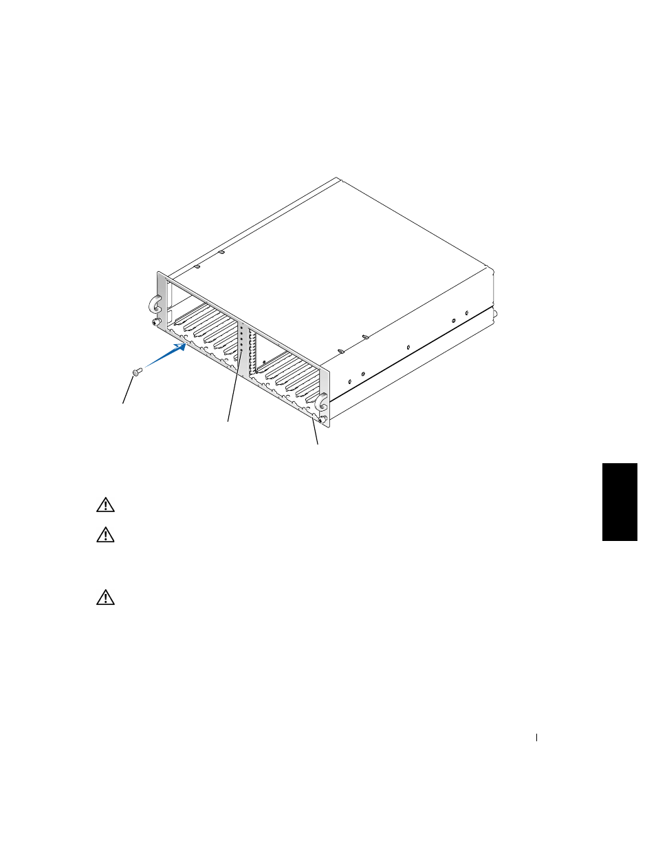 Installieren des systems im rack, Abbildung 3-9, Installieren der rack-frontplatte | Dell PowerVault 221S (SCSI) User Manual | Page 63 / 110