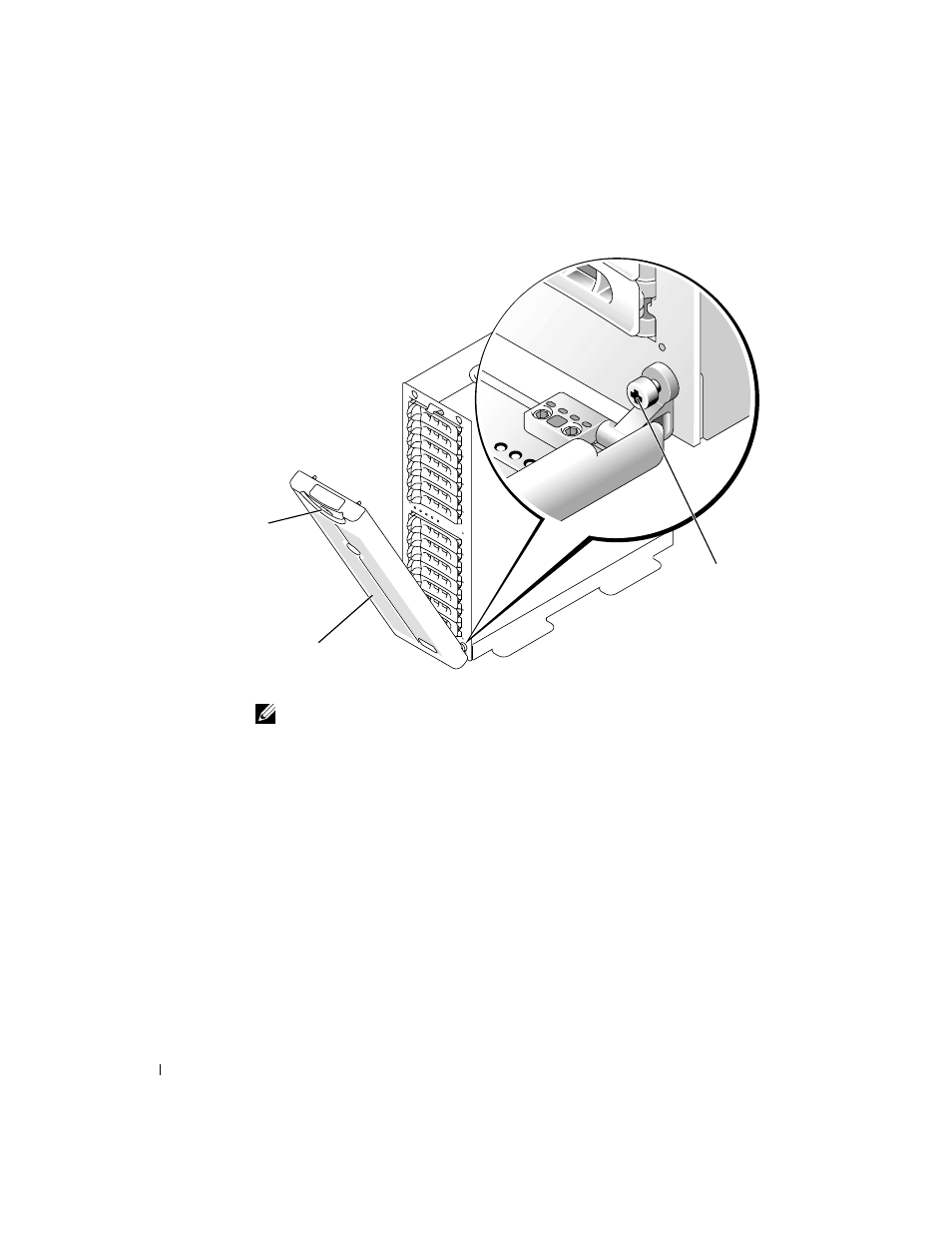 Figura 4-7, Extracción del bisel frontal | Dell PowerVault 221S (SCSI) User Manual | Page 82 / 110