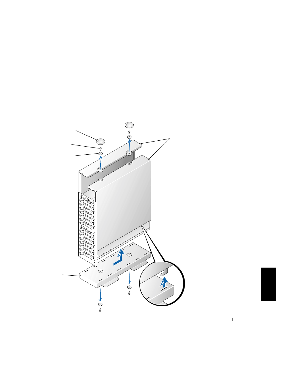 Figura 4-8, Extracción de la tapa del sistema de torre | Dell PowerVault 221S (SCSI) User Manual | Page 83 / 110