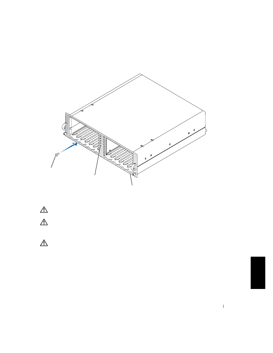 Montaje del sistema en el rack, Figura 4-9, Montaje del panel frontal del rack | Dell PowerVault 221S (SCSI) User Manual | Page 85 / 110