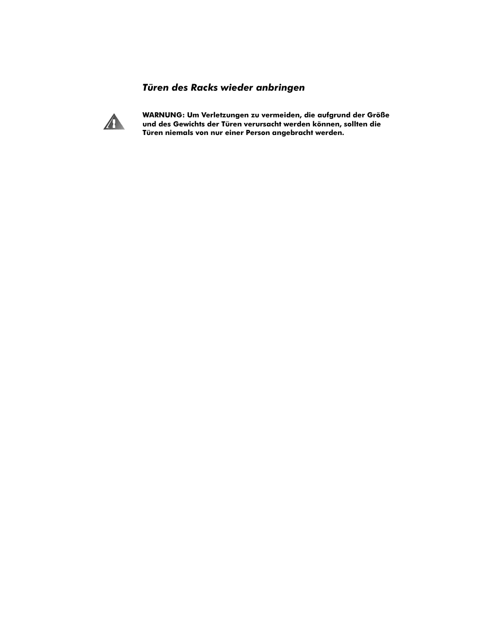 Türen des racks wieder anbringen, 7uhqghv5dfnvzlhghudqeulqjhq | Dell PowerVault 35F (Fibre Channel Bridge) User Manual | Page 38 / 50