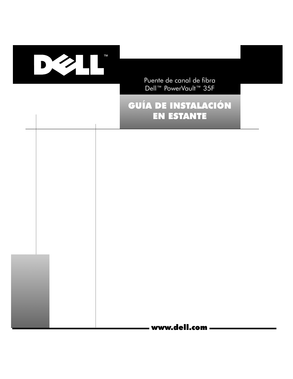 Puente de canal de fibra dell™ powervault™ 35f, Guía de instalación en estante | Dell PowerVault 35F (Fibre Channel Bridge) User Manual | Page 39 / 50