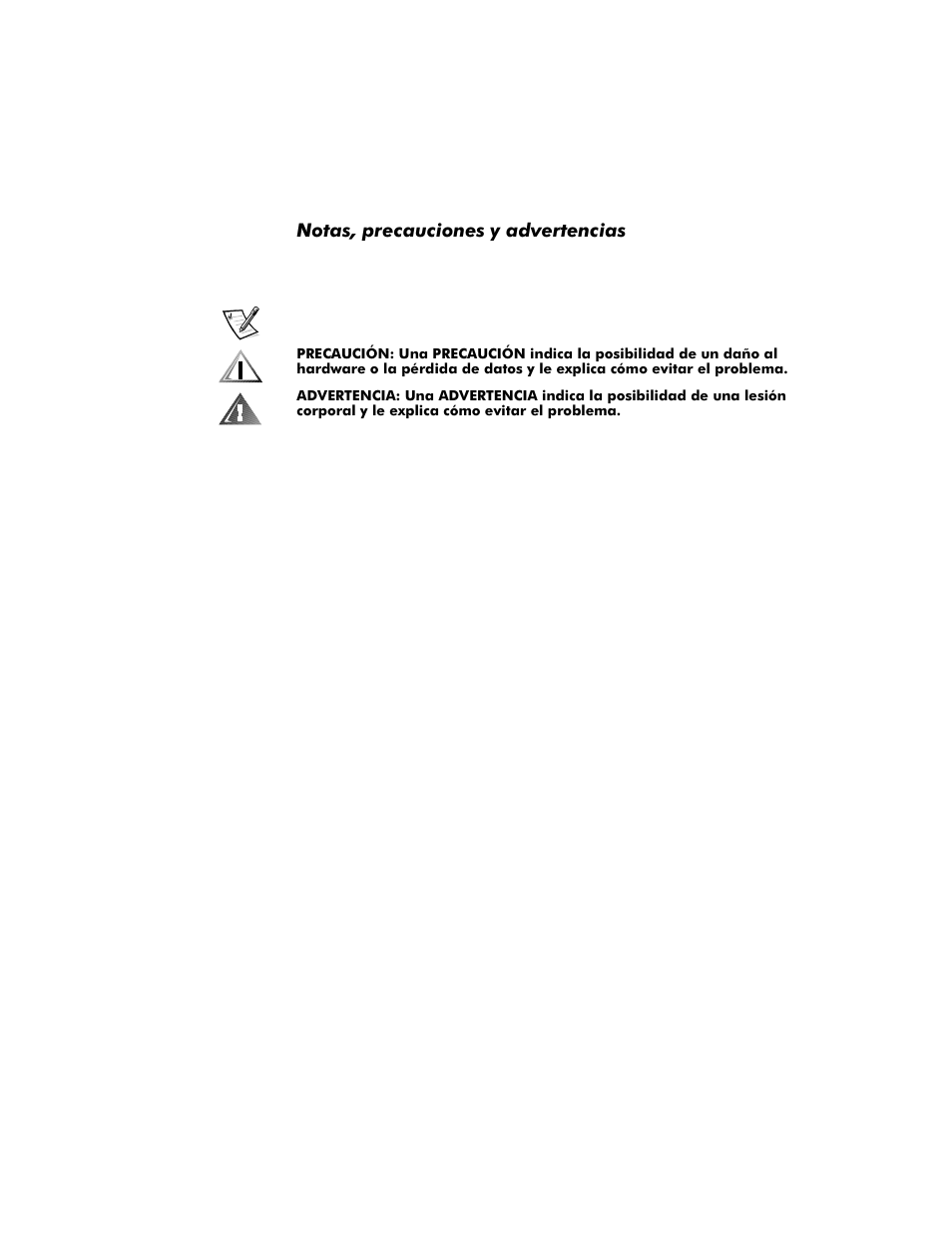 Notas, precauciones y advertencias, 1rwdvsuhfdxflrqhv\dgyhuwhqfldv | Dell PowerVault 35F (Fibre Channel Bridge) User Manual | Page 40 / 50