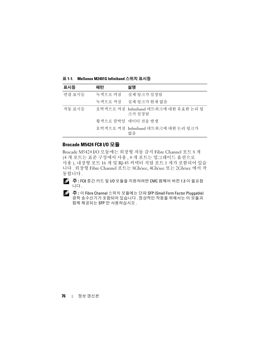 Brocade m5424 fc8 i/o 모듈 | Dell PowerEdge M710 User Manual | Page 76 / 92