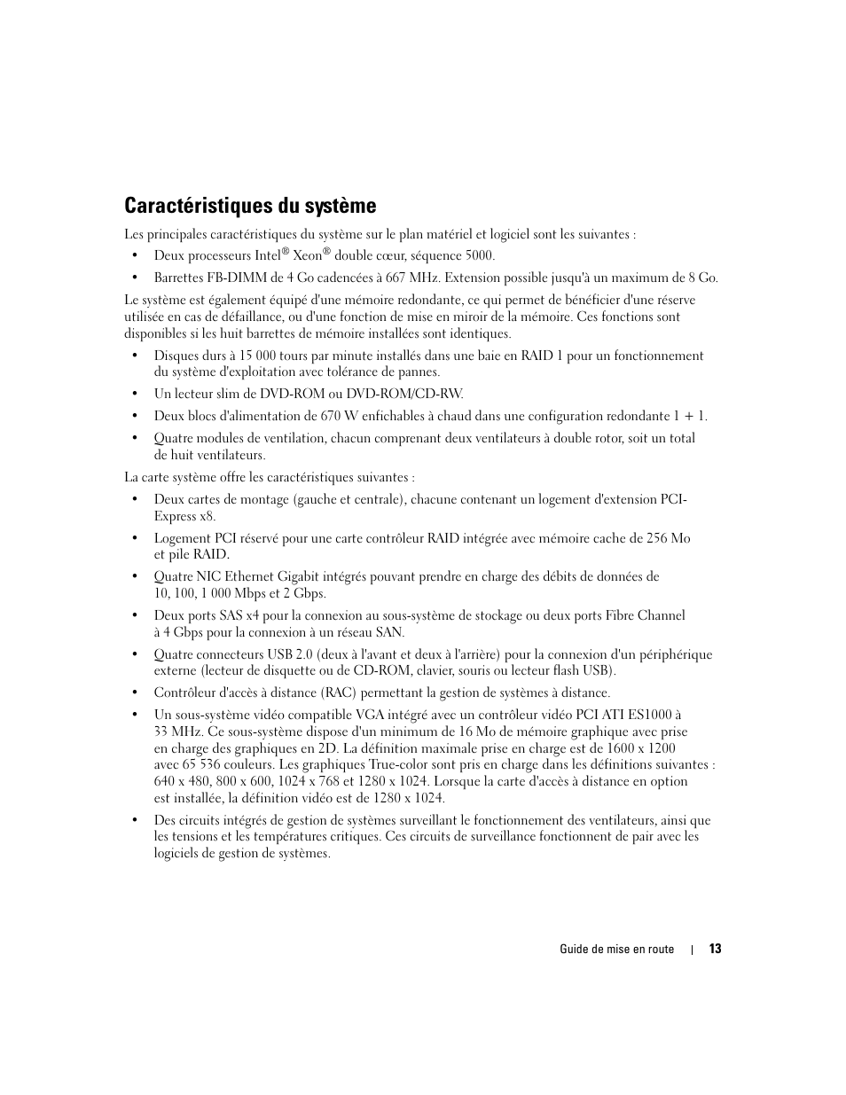 Caractéristiques du système | Dell PowerVault NX1950 User Manual | Page 15 / 48