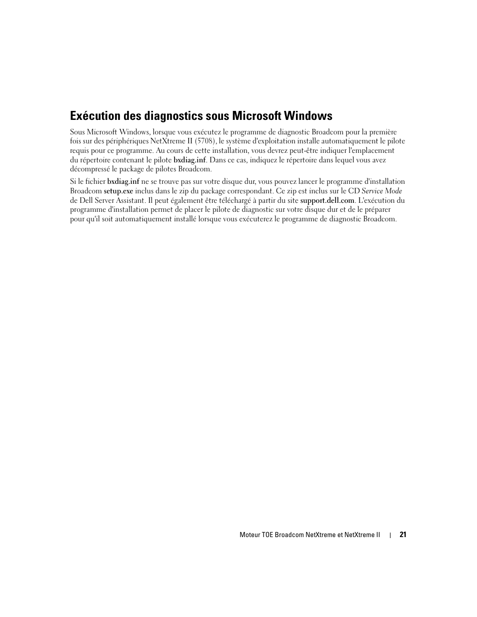 Exécution des diagnostics sous microsoft windows | Dell PowerEdge 2970 User Manual | Page 23 / 54