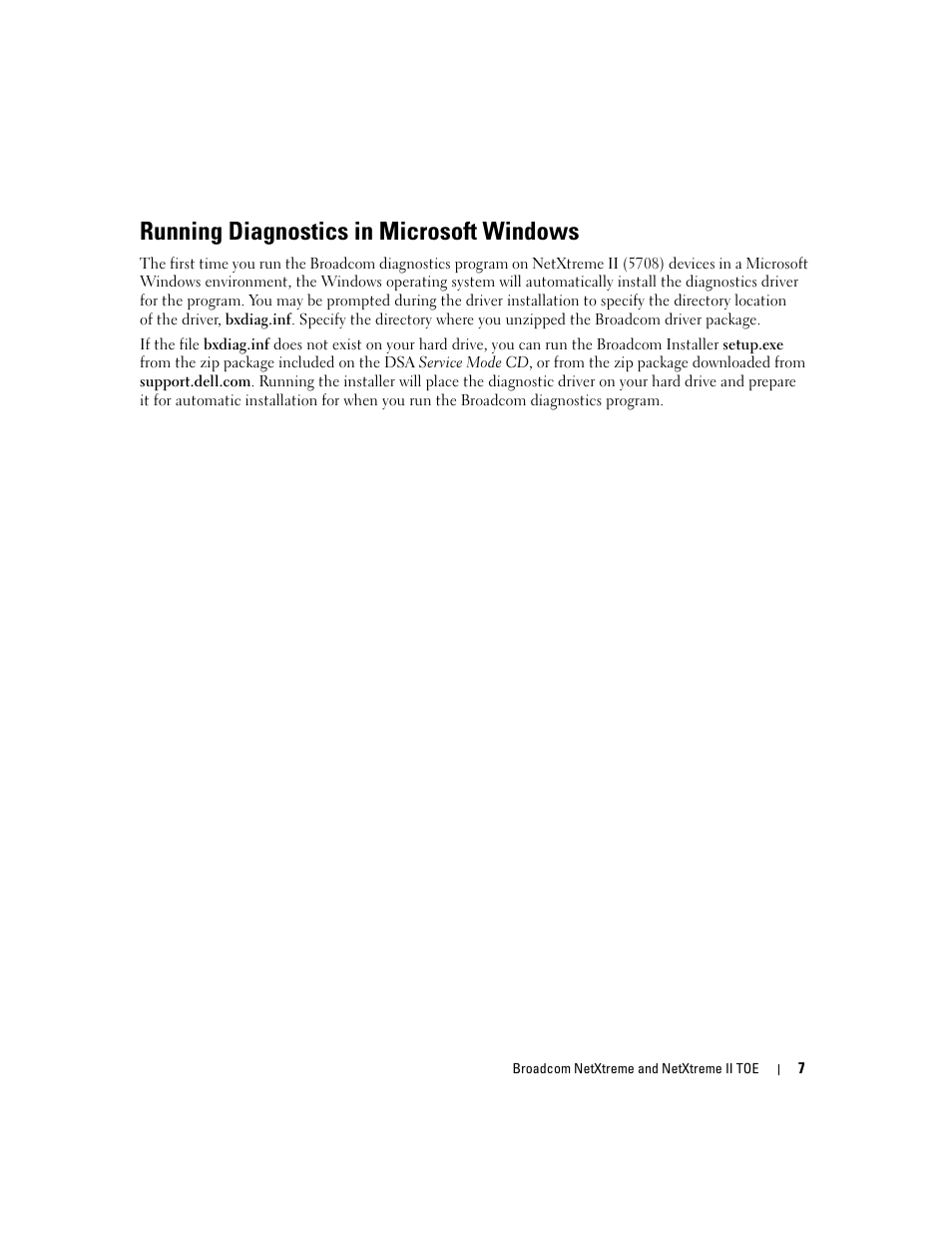 Running diagnostics in microsoft windows | Dell PowerEdge 2970 User Manual | Page 9 / 54