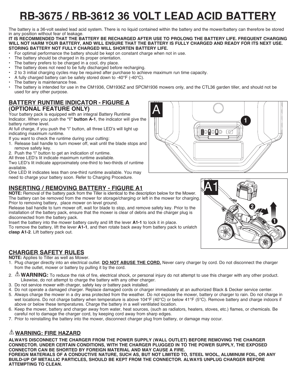 Black & Decker RB-3612 User Manual | 5 pages