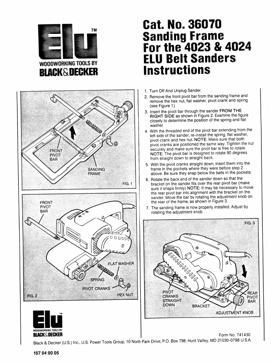 Black & Decker 36070 User Manual | 1 page