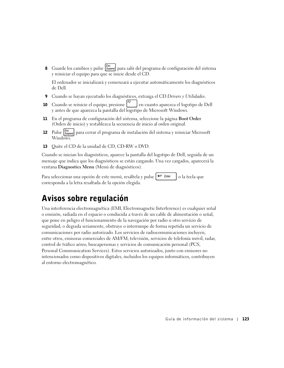 Avisos sobre regulación | Dell Latitude C840 User Manual | Page 125 / 136