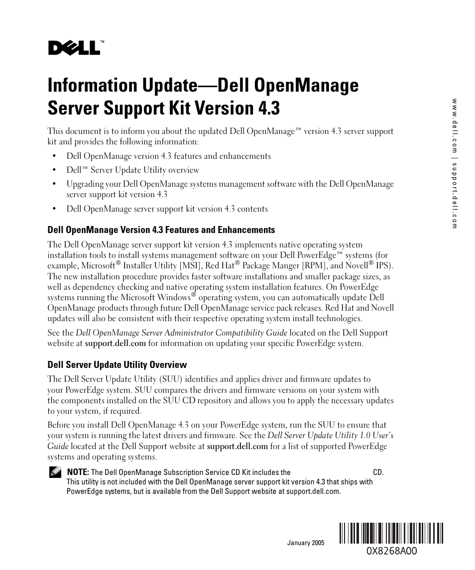 Dell PowerEdge 1850 User Manual | 24 pages