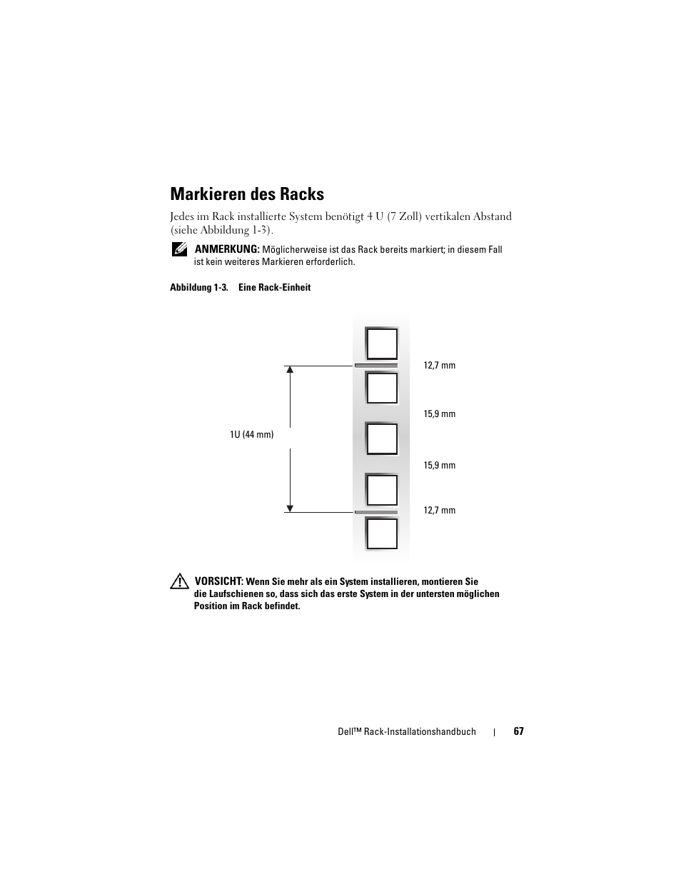 Markieren des racks | Dell PowerEdge 6950 User Manual | Page 69 / 142