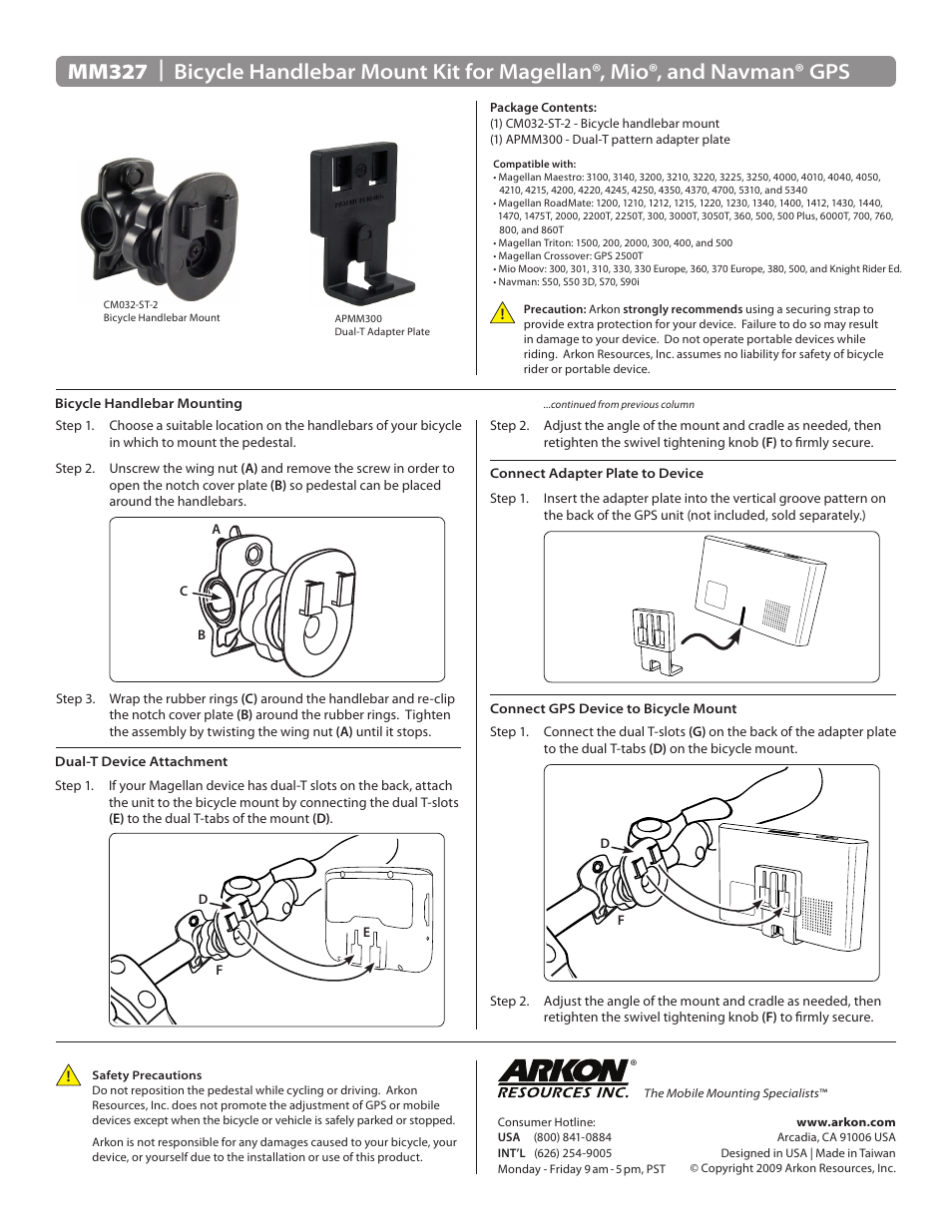 Arkon MM327 User Manual | 1 page