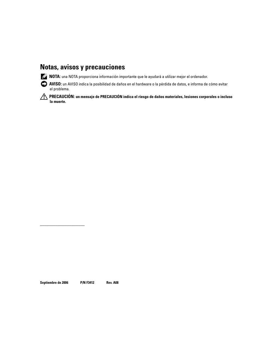 Notas, avisos y precauciones | Dell PowerEdge 6850 User Manual | Page 102 / 116