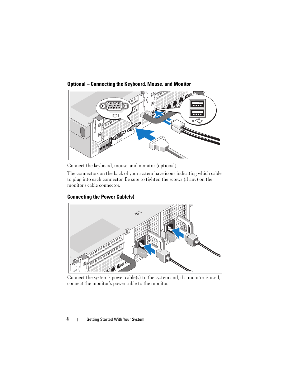 Connecting the power cable(s) | Dell PowerVault NX3000 User Manual | Page 6 / 52
