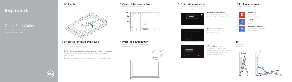 Dell Inspiron 20 (3043, Mid 2014) User Manual | 2 pages