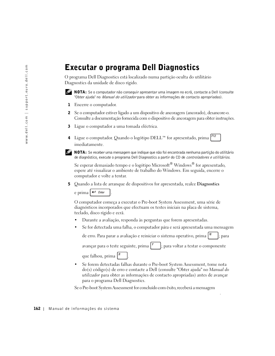 Executar o programa dell diagnostics | Dell Latitude D500 User Manual | Page 164 / 198