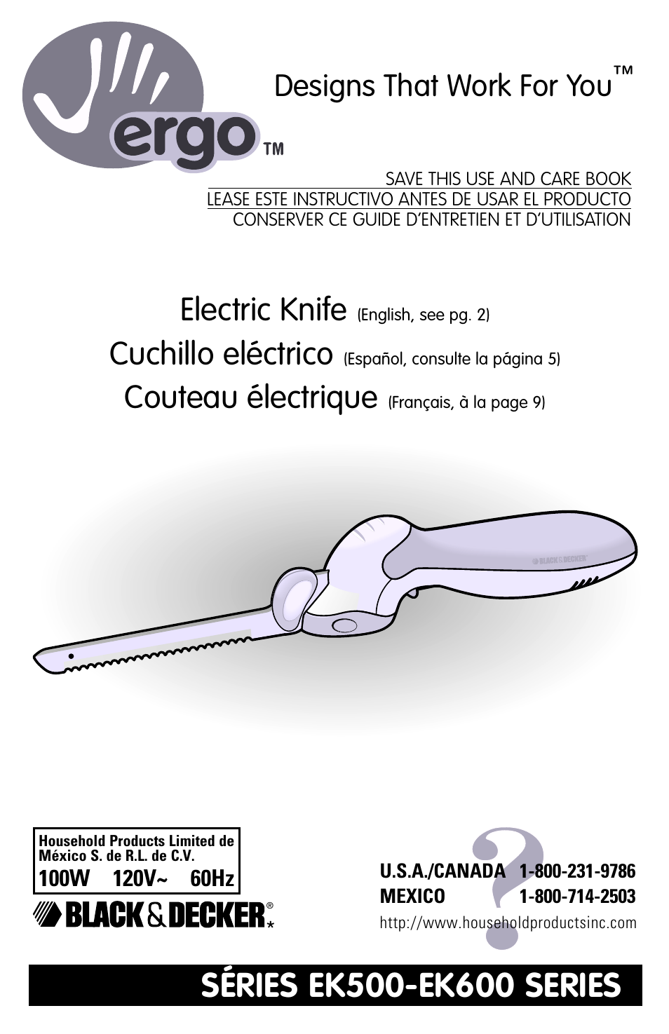 Black & Decker EK600 User Manual | 12 pages