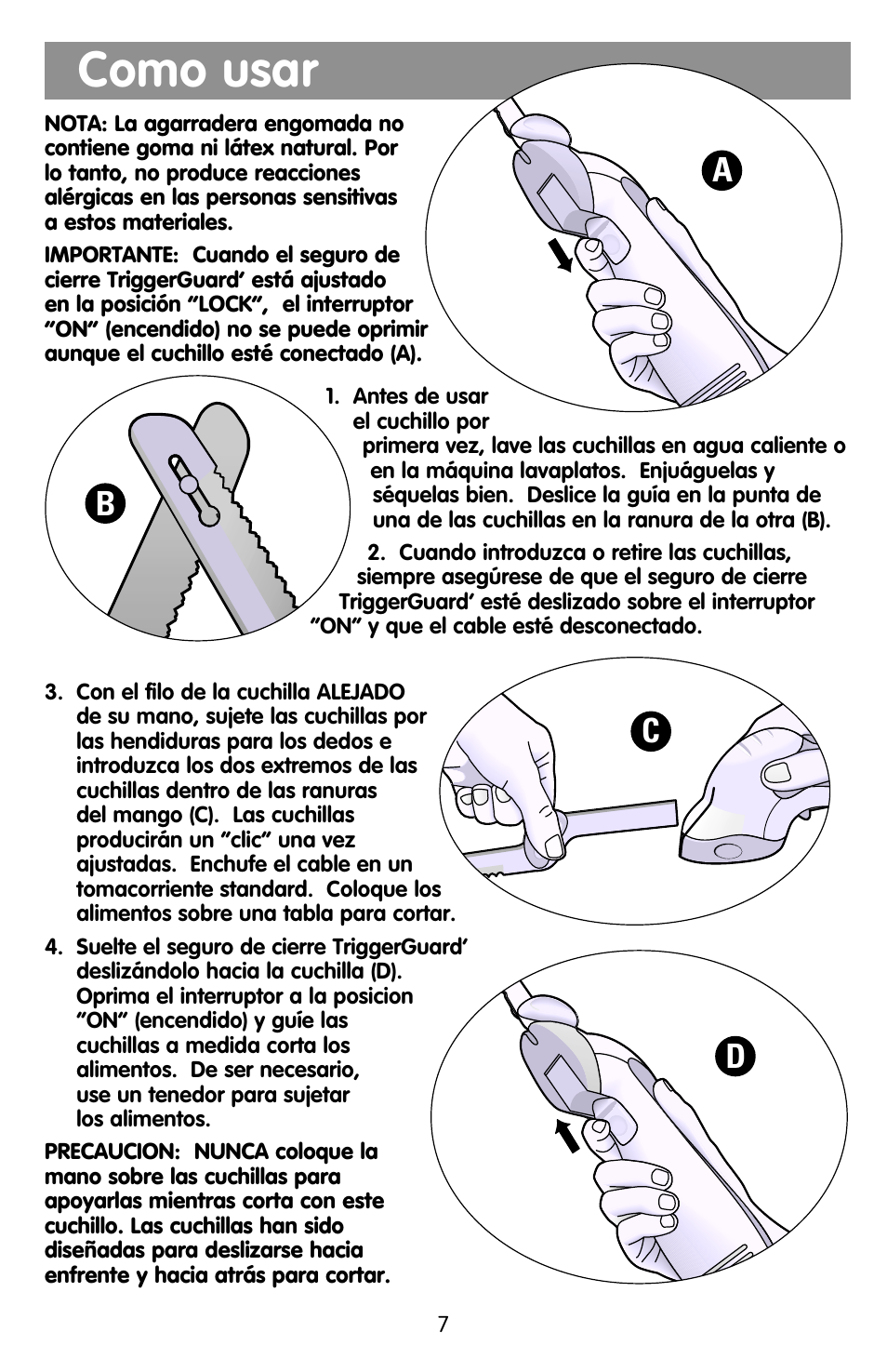 Como usar, Ac d b | Black & Decker EK600 User Manual | Page 7 / 12