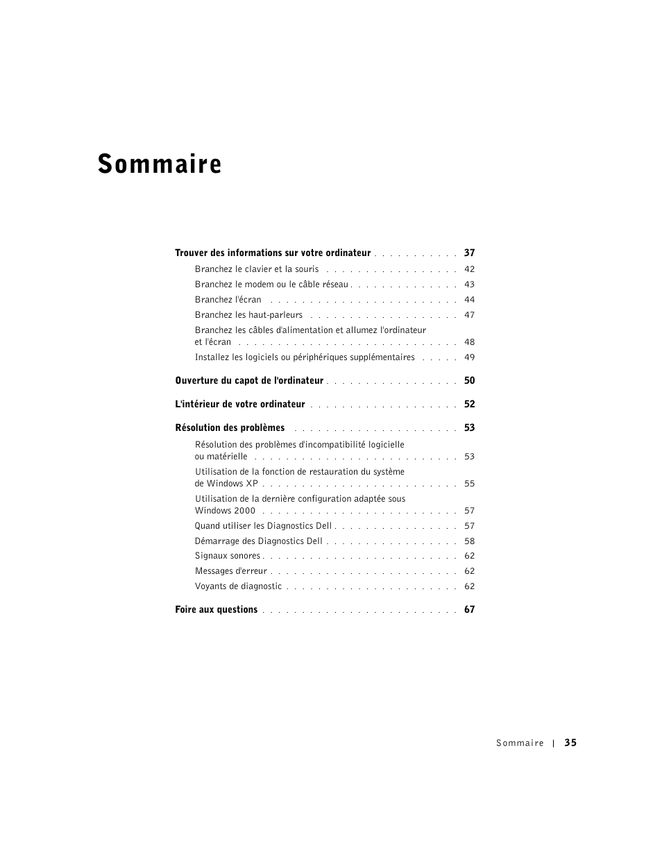Sommaire | Dell Precision 350 User Manual | Page 35 / 136