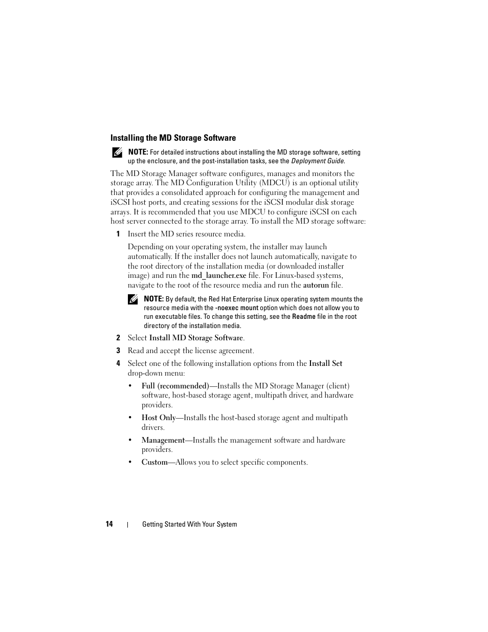 Installing the md storage software | Dell POWERVAULT MD3620I User Manual | Page 16 / 94