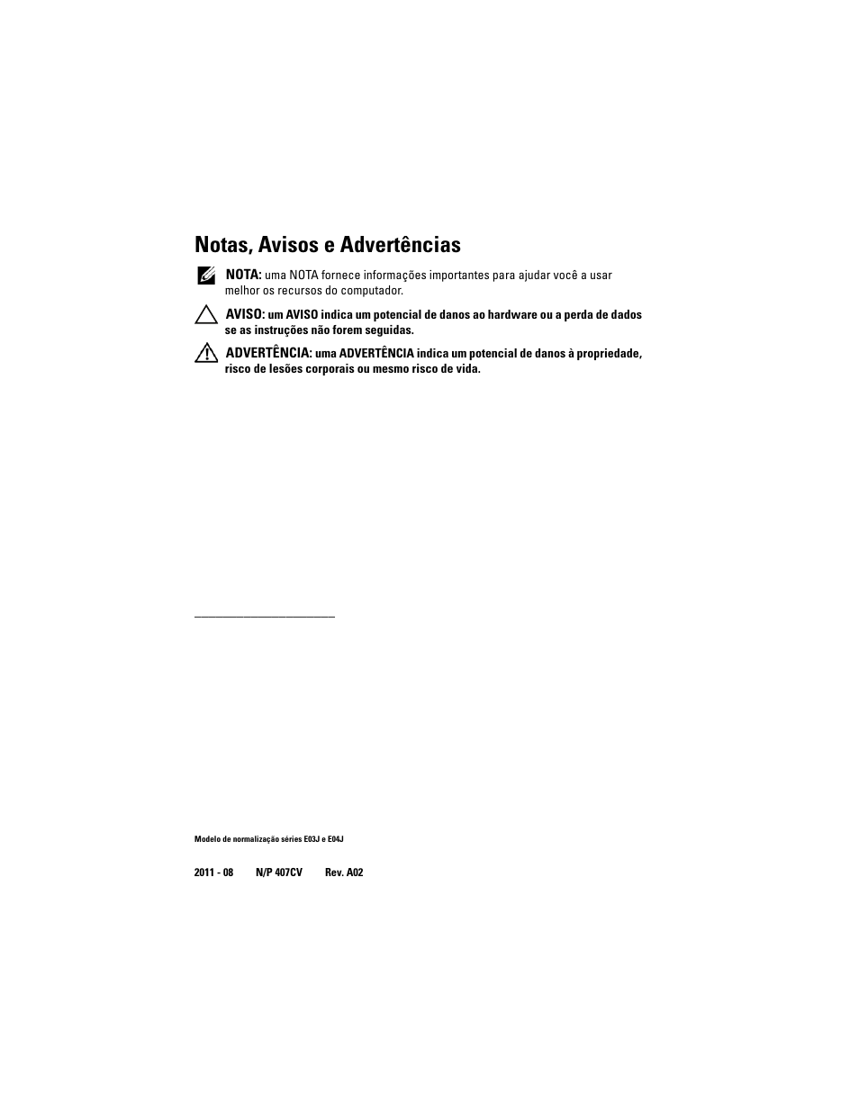 Notas, avisos e advertências | Dell POWERVAULT MD3620I User Manual | Page 48 / 94