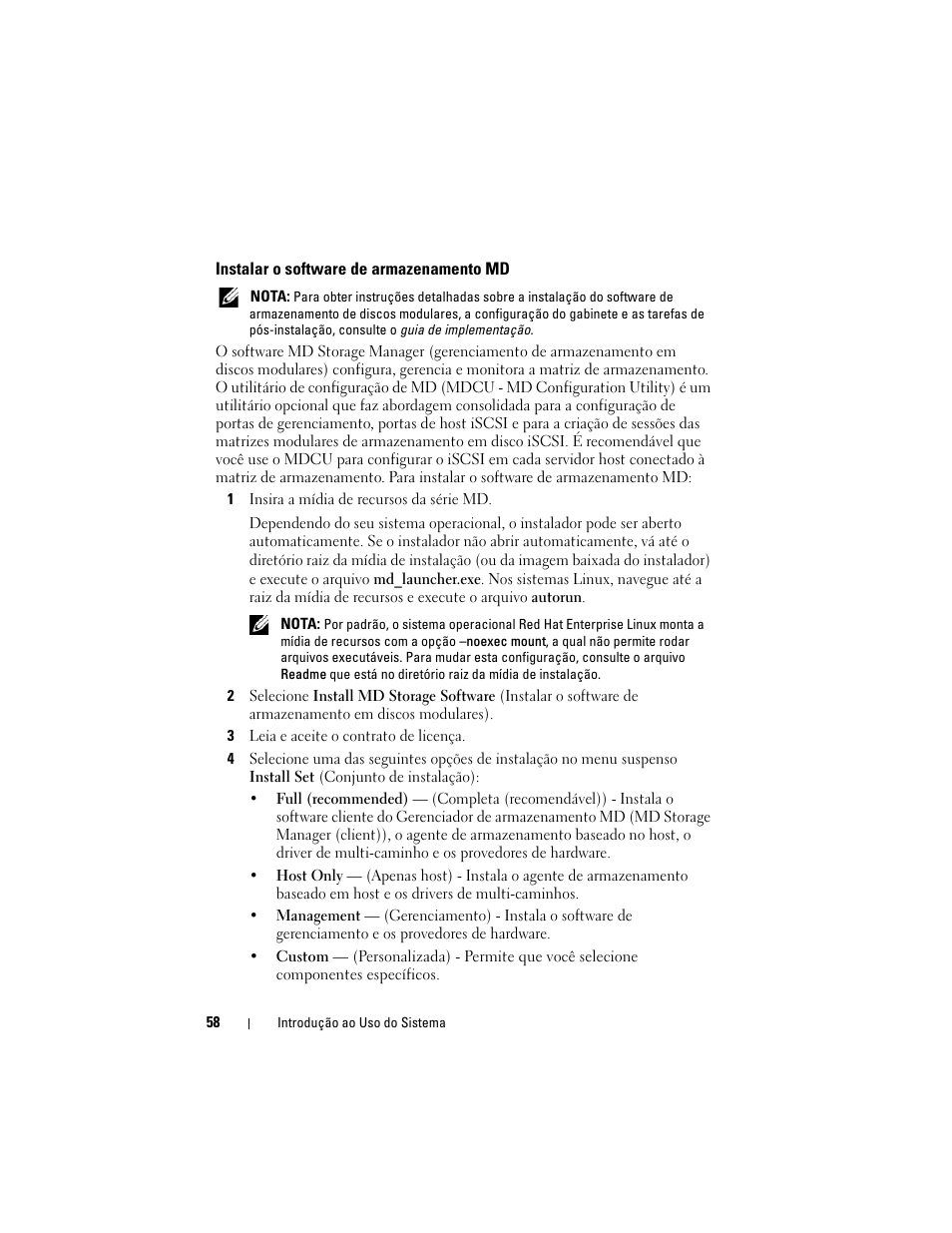 Instalar o software de armazenamento md | Dell POWERVAULT MD3620I User Manual | Page 60 / 94