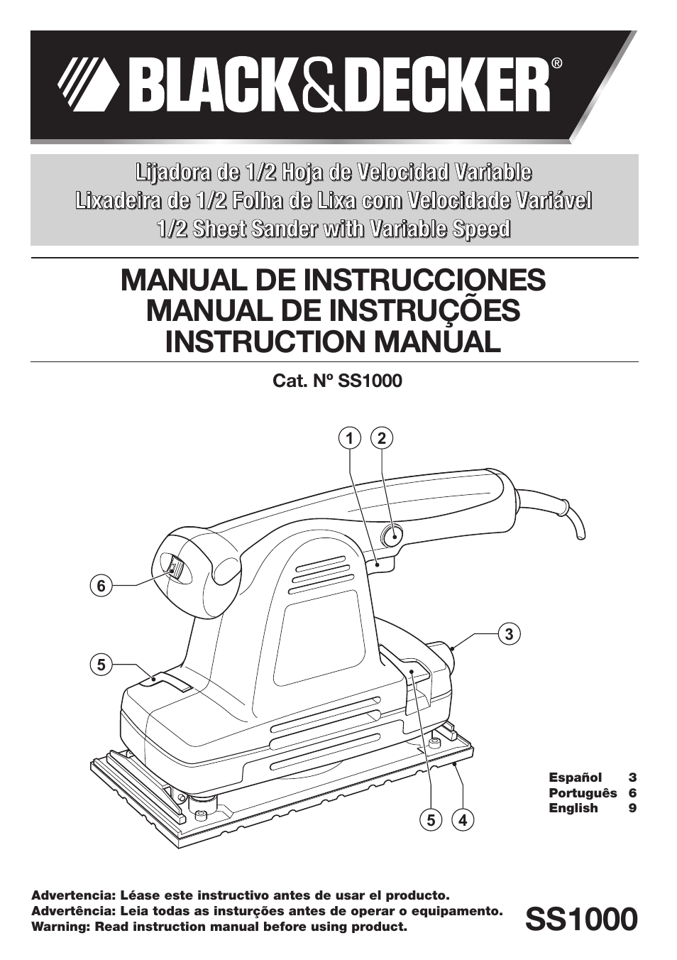 Black & Decker N SS1000 User Manual | 11 pages