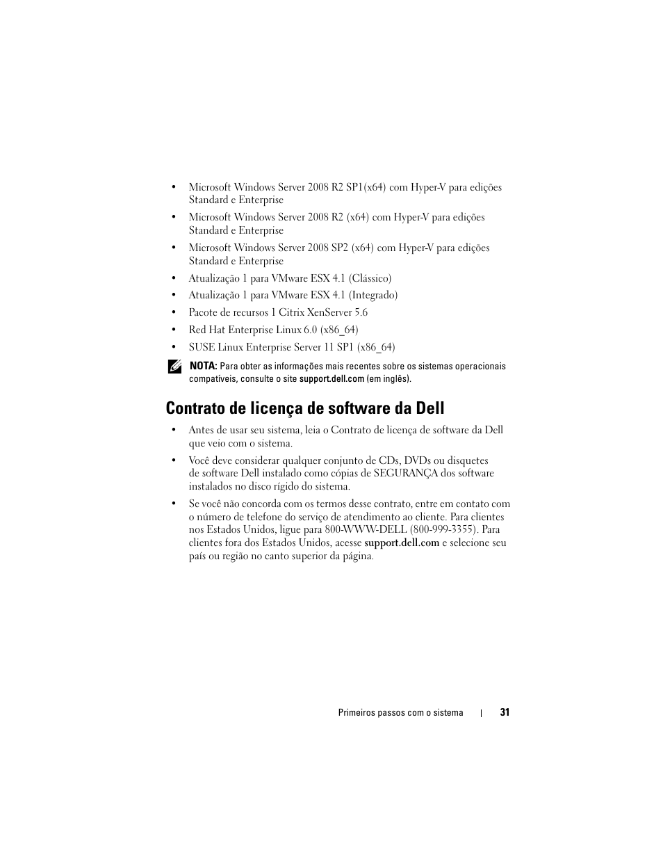 Contrato de licença de software da dell | Dell PowerEdge R210 II User Manual | Page 33 / 52